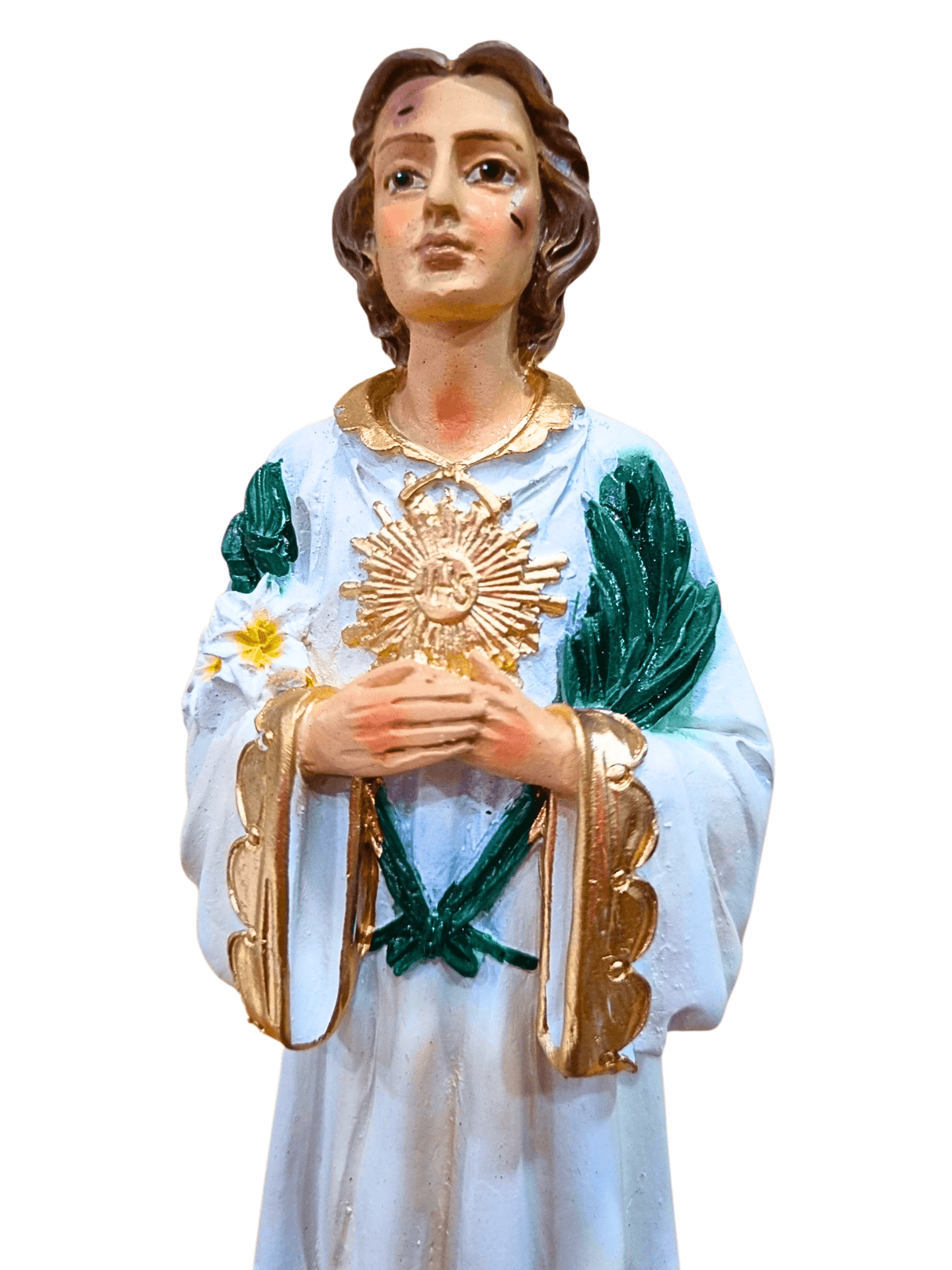 Imagem da São Tarcísio em Pó de Mármore Colorida 20 cm-TerraCotta Arte Sacra