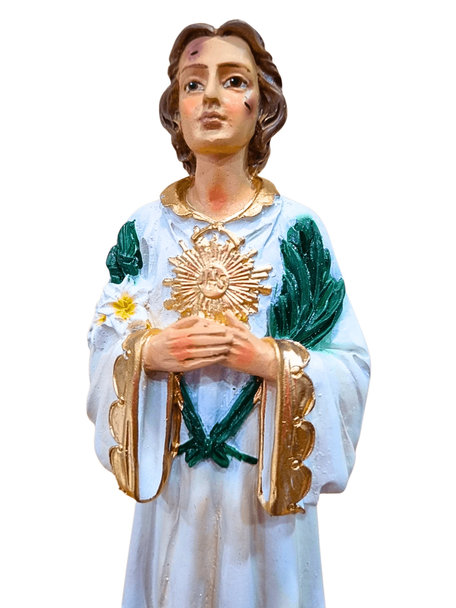 Imagem da São Tarcísio em Pó de Mármore Colorida 20 cm-TerraCotta Arte Sacra