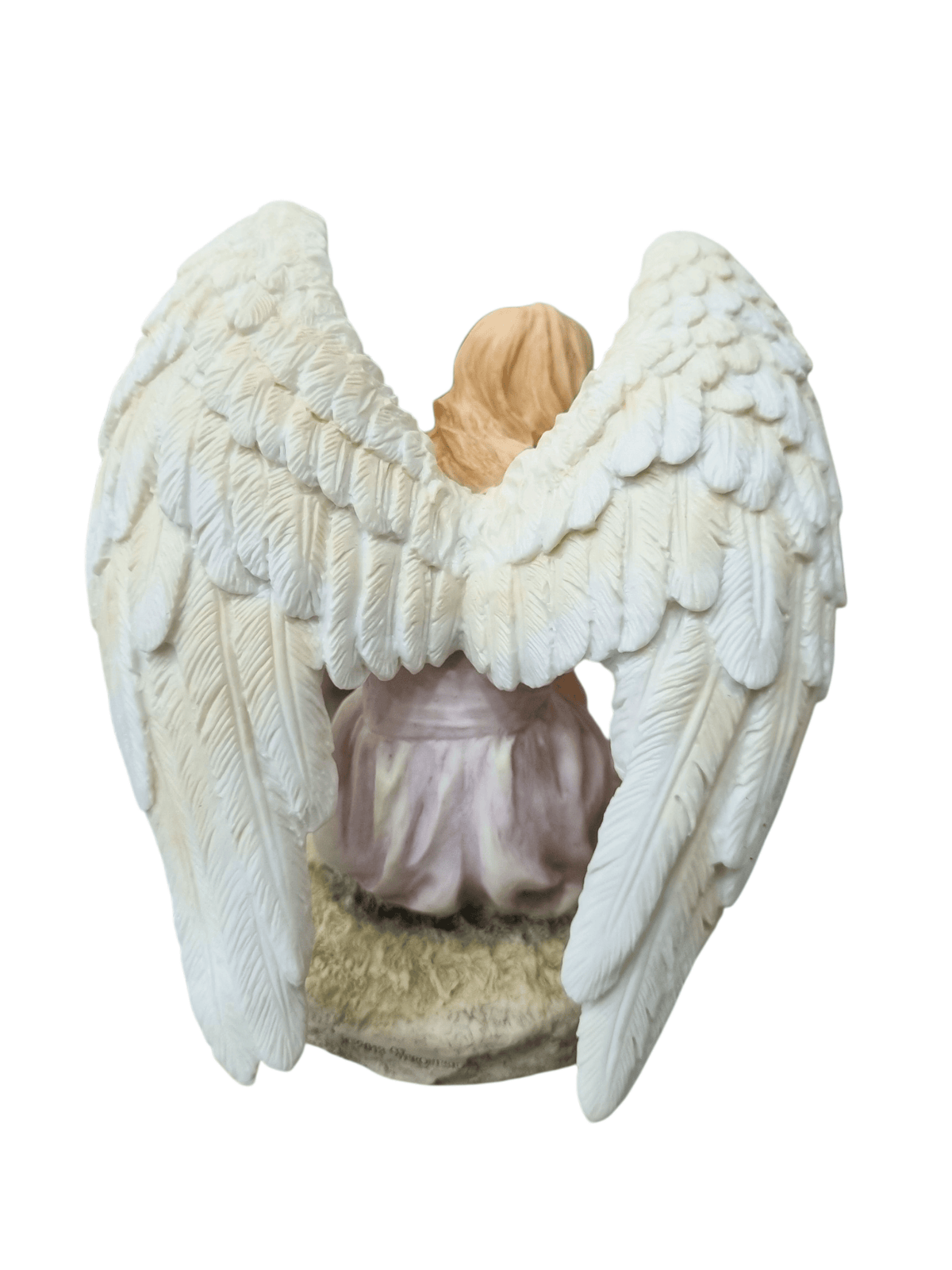 Imagem de Anjo Sentado com Espírito Santo em Pó de Mármore Colorido 13 cm-TerraCotta Arte Sacra
