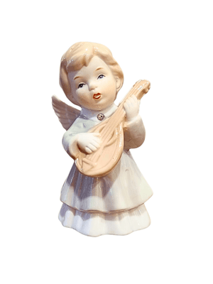 Imagem de Anjo em Porcelana com Banjo-TerraCotta Arte Sacra
