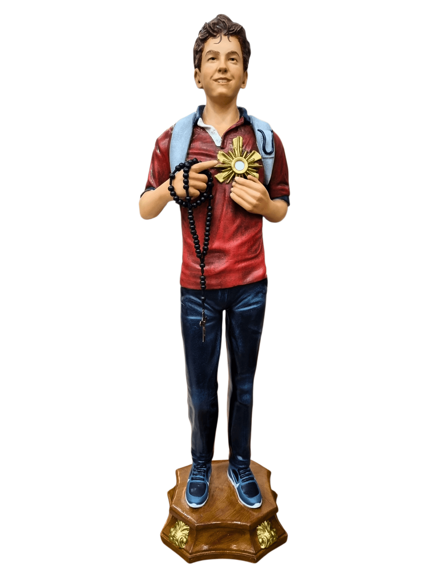 Imagem de Carlo Acutis Colorida em Fibra de Vidro 80 cm-TerraCotta Arte Sacra