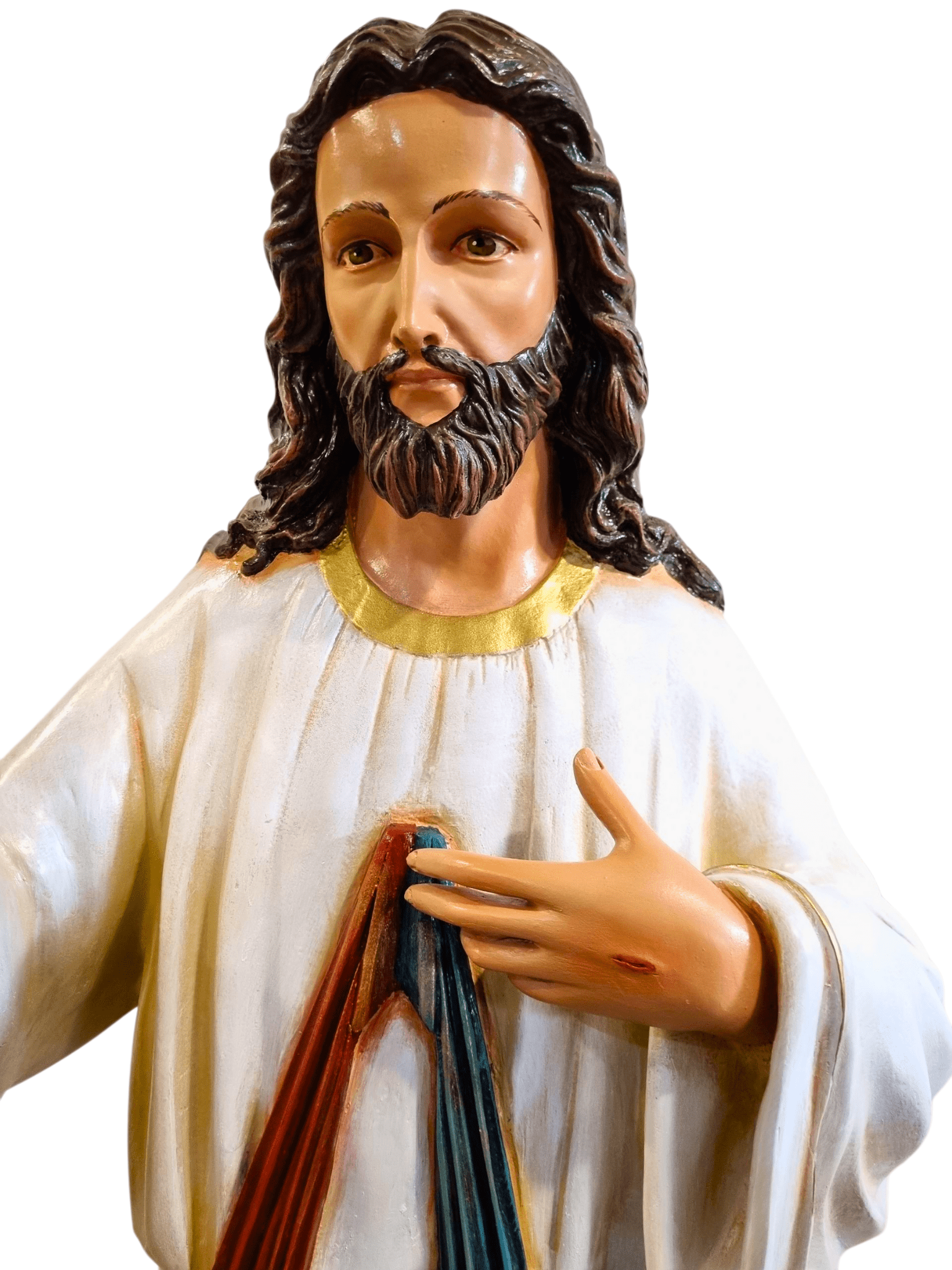 Imagem de Jesus Misericordioso em Fibra de Vidro 130 m-TerraCotta Arte Sacra