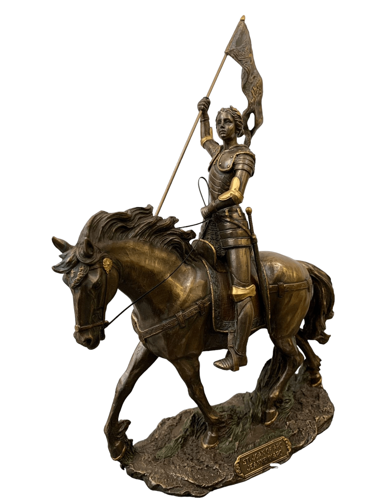 Imagem de Joana Dar'c com Acabamento em Bronze 28 cm-TerraCotta Arte Sacra