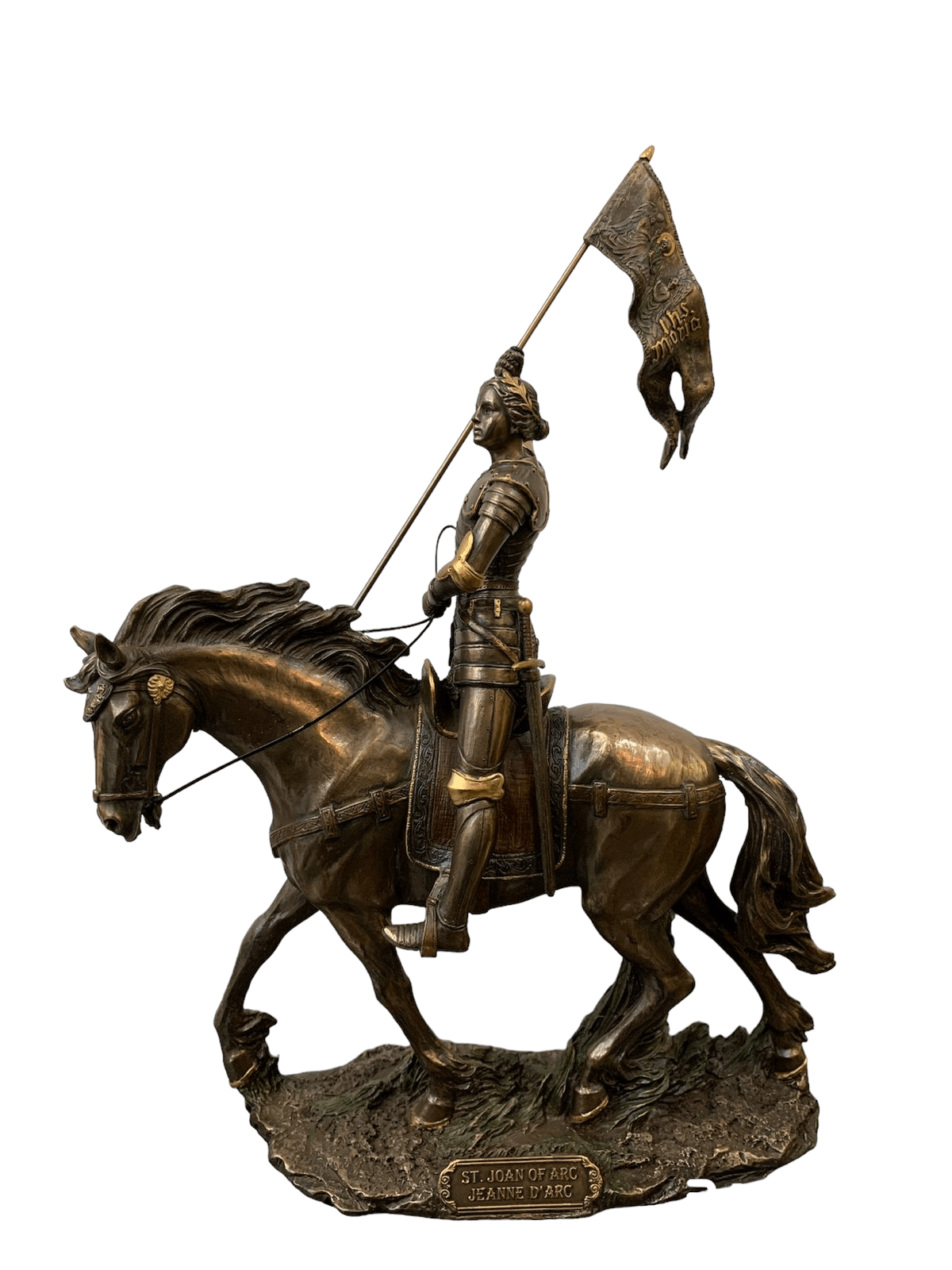 Imagem de Joana Dar'c com Acabamento em Bronze 28 cm-TerraCotta Arte Sacra