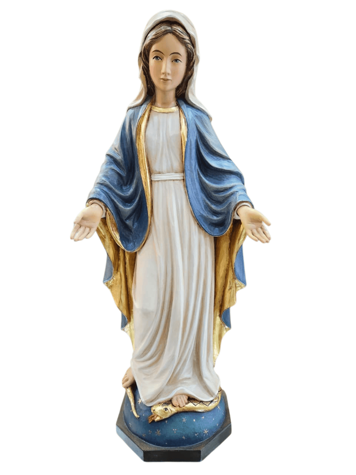 Imagem de Madeira Italiana Colorida Nossa Senhora das Graças 58 cm-TerraCotta Arte Sacra