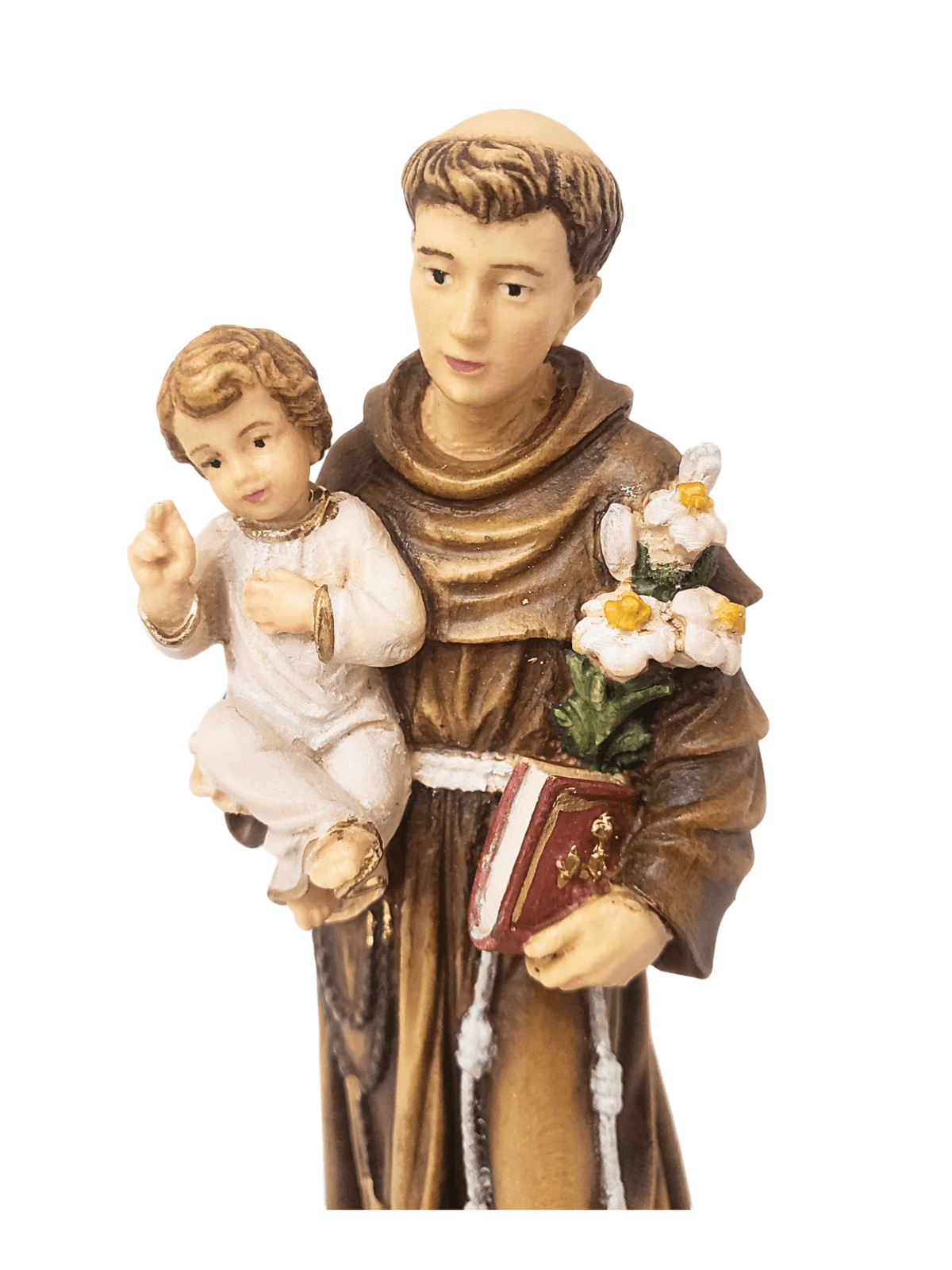 Imagem de Madeira Italiana Santo Antônio com Menino Jesus 15cm-TerraCotta Arte Sacra