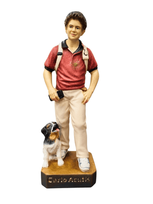 Imagem de Madeira Italiana São Carlo Acutis 20 cm-TerraCotta Arte Sacra
