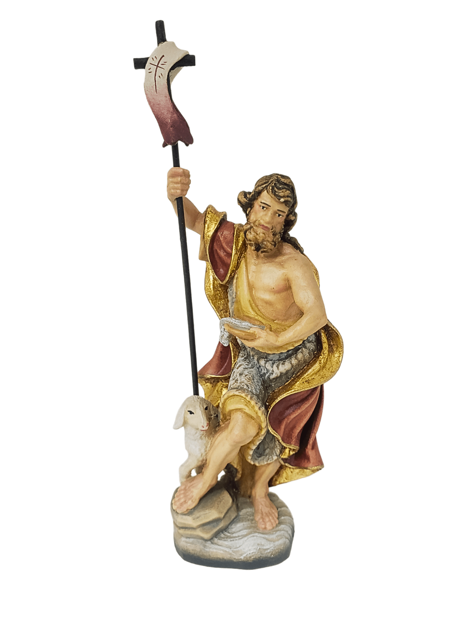 Imagem de Madeira Italiana São João Batista 15 cm-TerraCotta Arte Sacra
