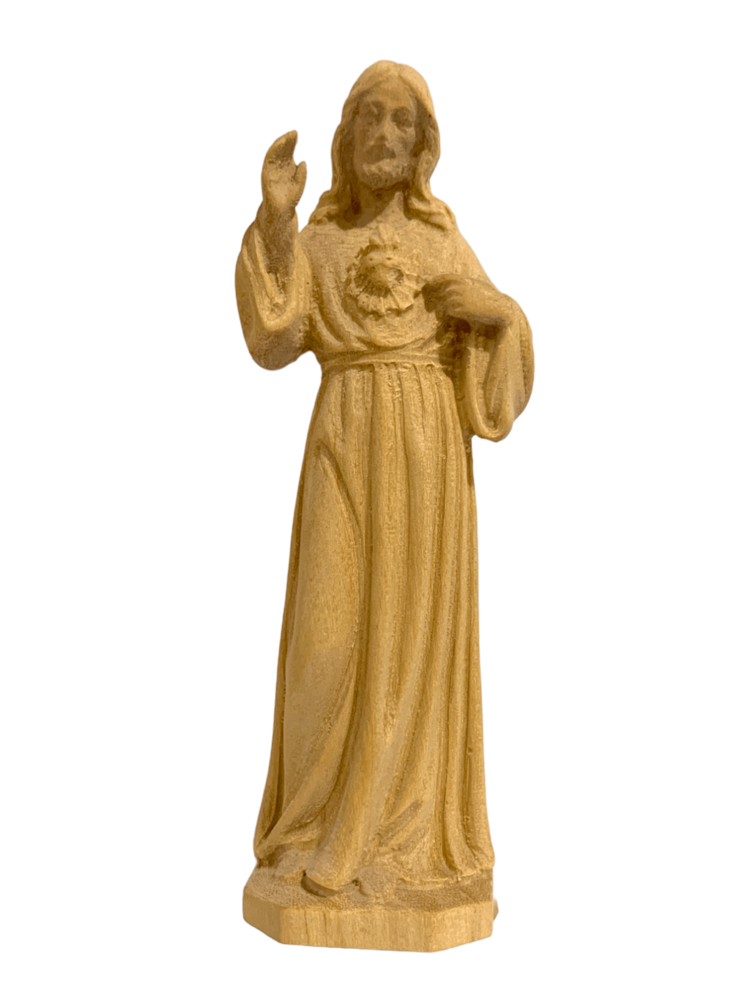 Imagem de Madeira do Sagrado Coração de Jesus 9,5 cm-TerraCotta Arte Sacra