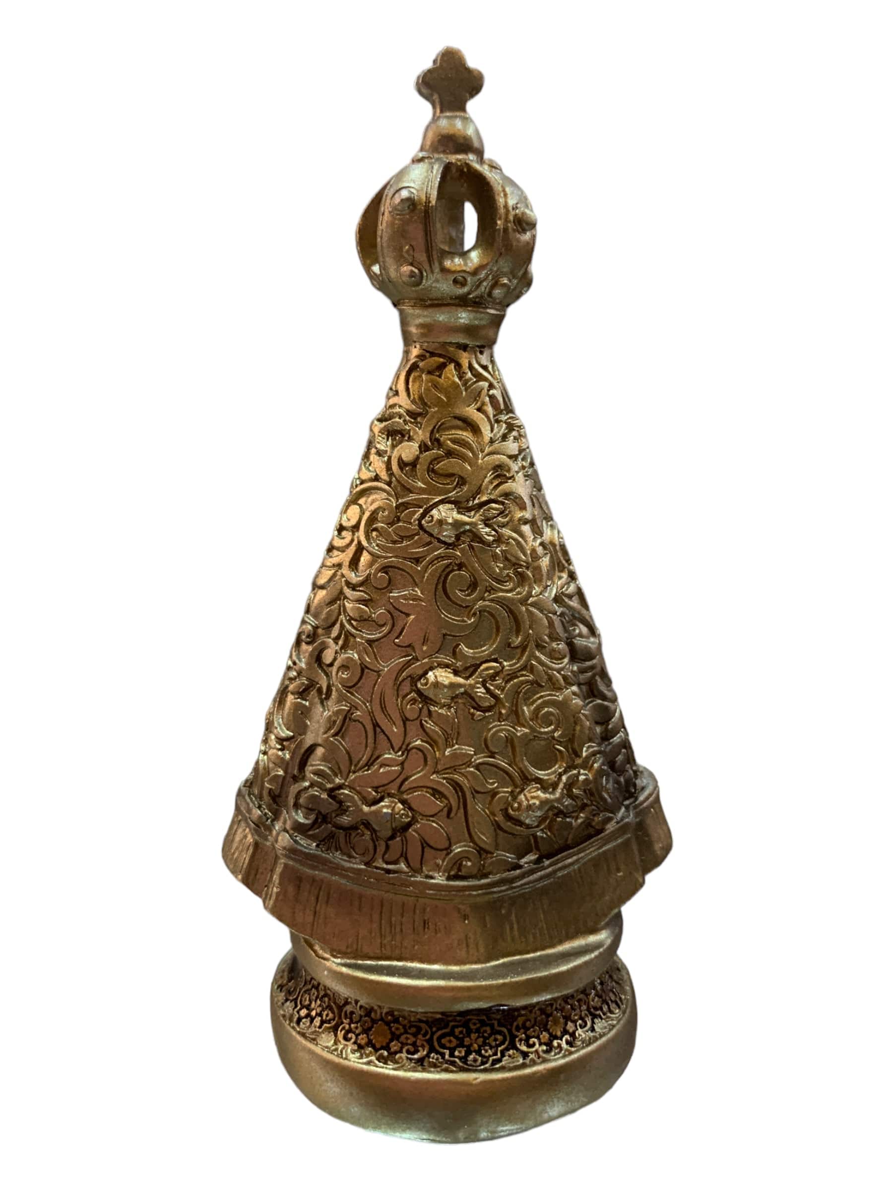 Imagem de Nossa Senhora Aparecida Dourada em Resina 10 cm-TerraCotta Arte Sacra