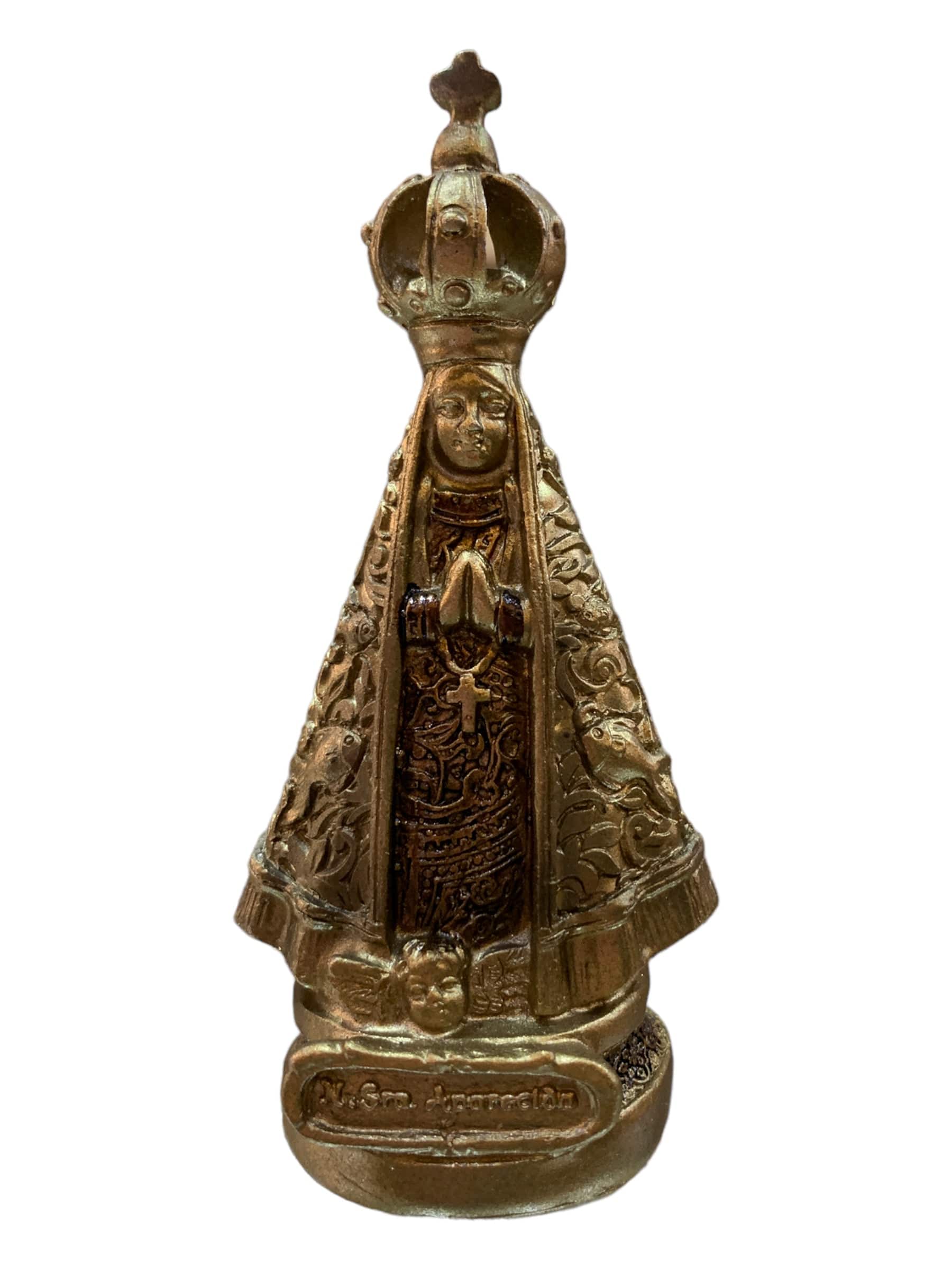 Imagem de Nossa Senhora Aparecida Dourada em Resina 10 cm-TerraCotta Arte Sacra