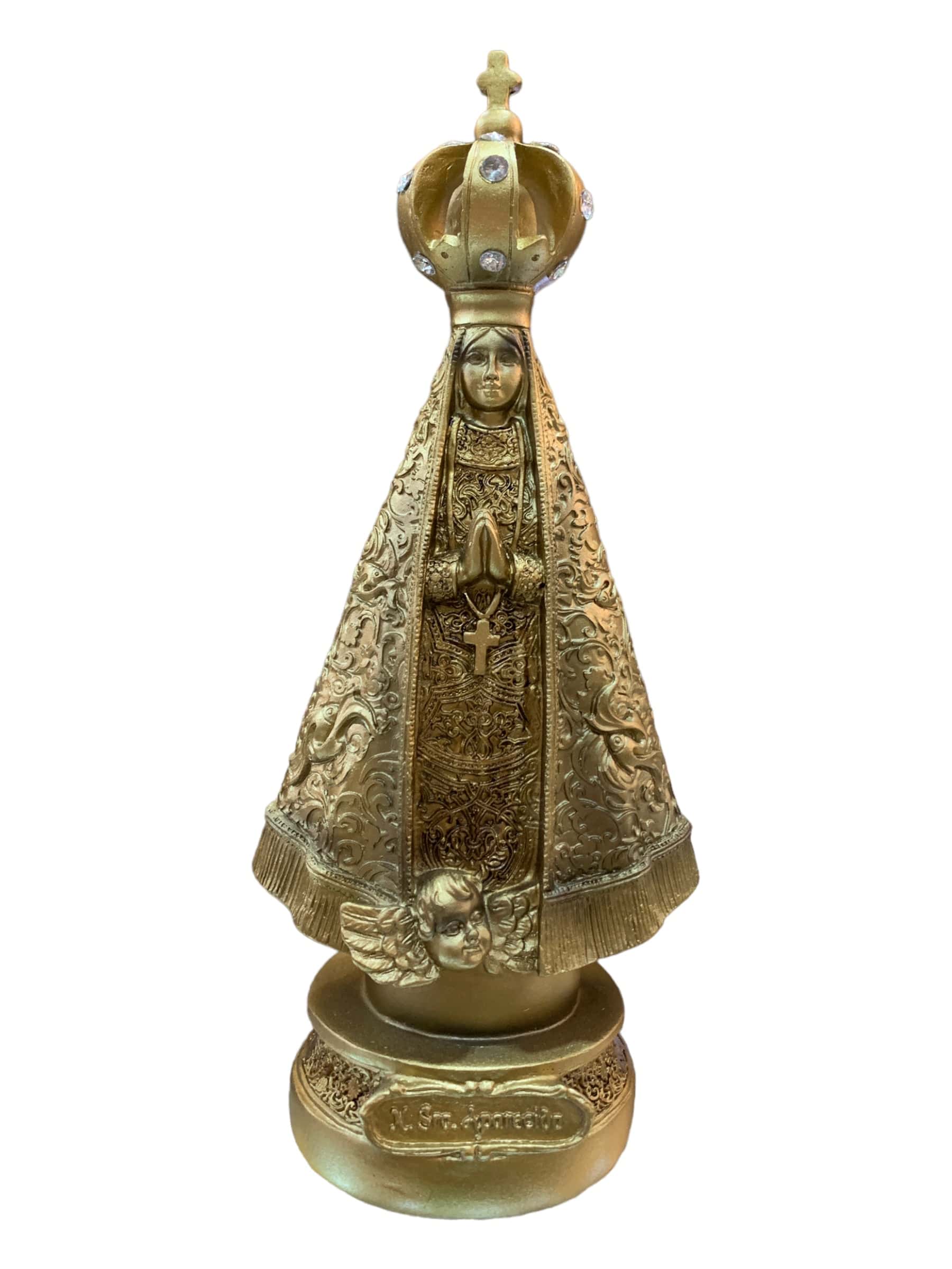 Imagem de Nossa Senhora Aparecida Dourada em Resina 17 cm-TerraCotta Arte Sacra