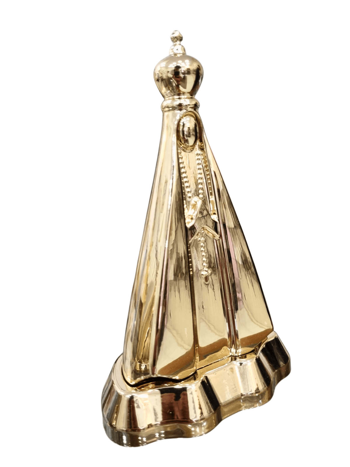 Imagem de Nossa Senhora Aparecida Estilizada em Metal Dourada 10 cm-TerraCotta Arte Sacra