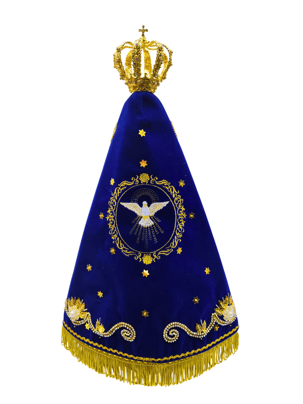 Imagem de Nossa Senhora Aparecida Fac-Símile Manto Flores com Pérola 45 cm-TerraCotta Arte Sacra