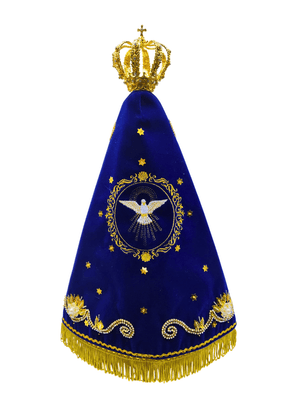 Imagem de Nossa Senhora Aparecida Fac-Símile Manto Flores com Pérola 45 cm-TerraCotta Arte Sacra