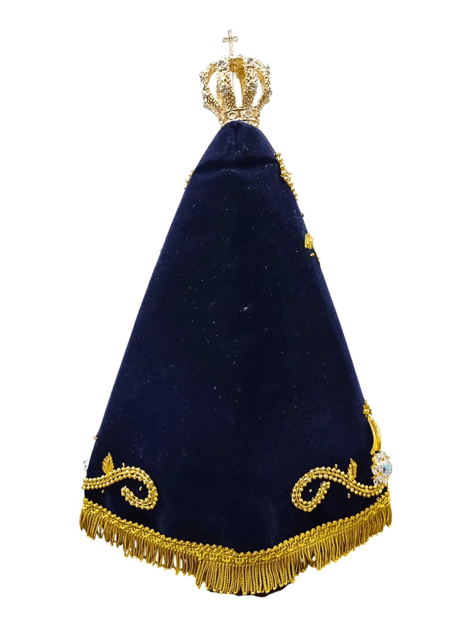 Imagem de Nossa Senhora Aparecida Fac-Símile em Madeira com Manto Pérola Azul 32 cm-TerraCotta Arte Sacra