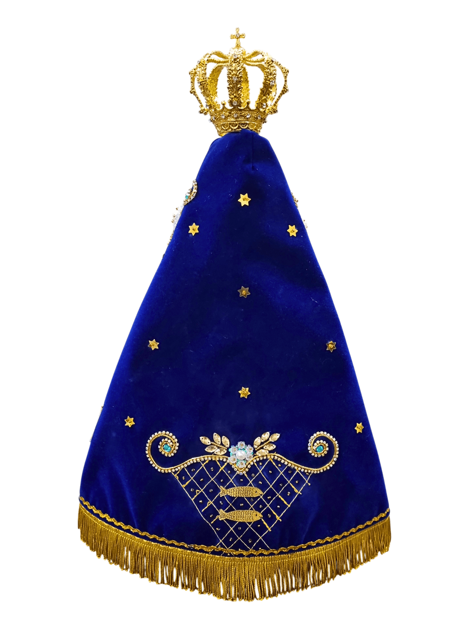 Imagem de Nossa Senhora Aparecida Fac-Símile em Madeira com Manto Pesca Milagrosa 45 cm-TerraCotta Arte Sacra