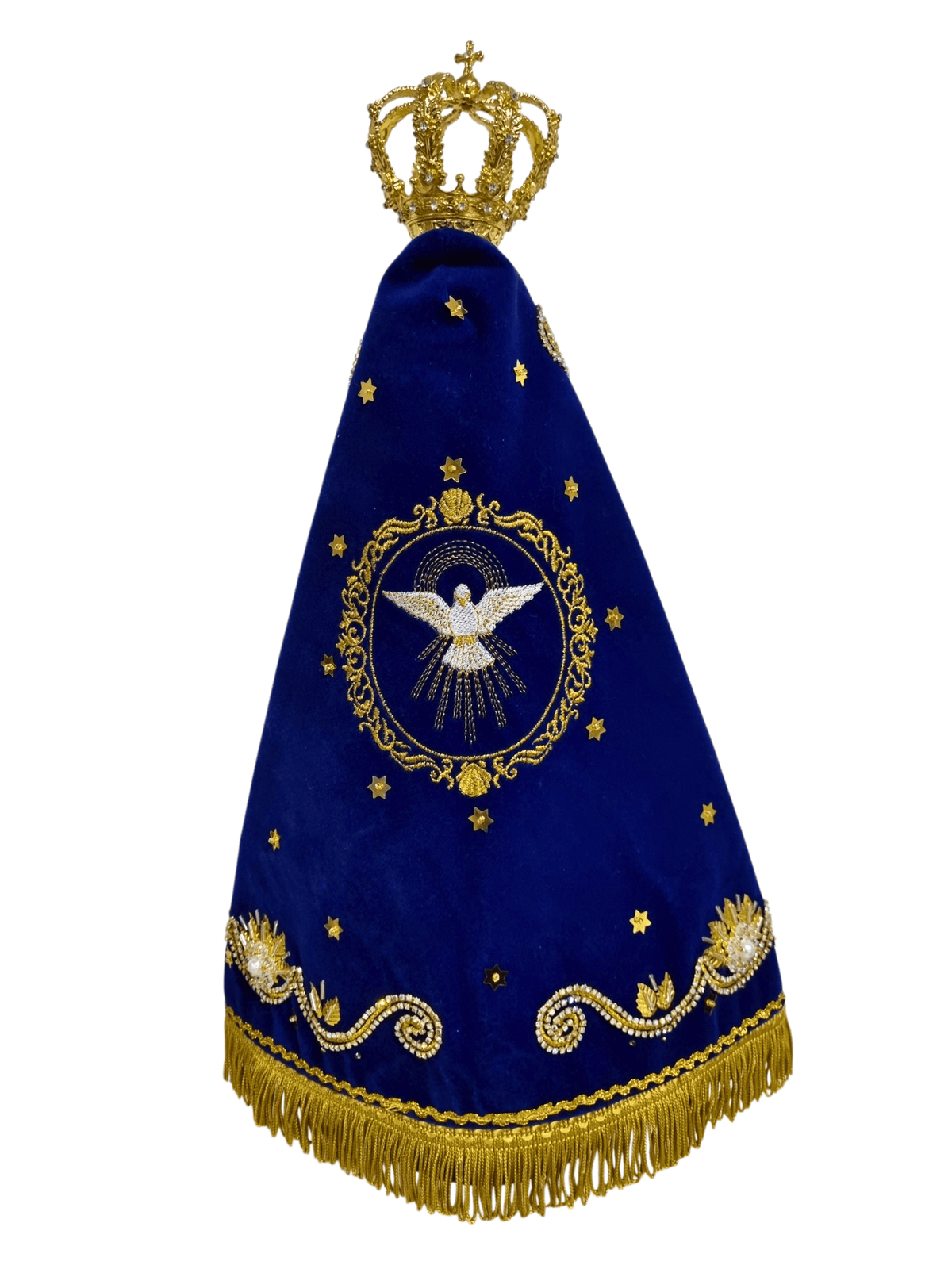 Imagem de Nossa Senhora Aparecida Fac-símile em Madeira Manto Luxo Pérola 45 cm-TerraCotta Arte Sacra