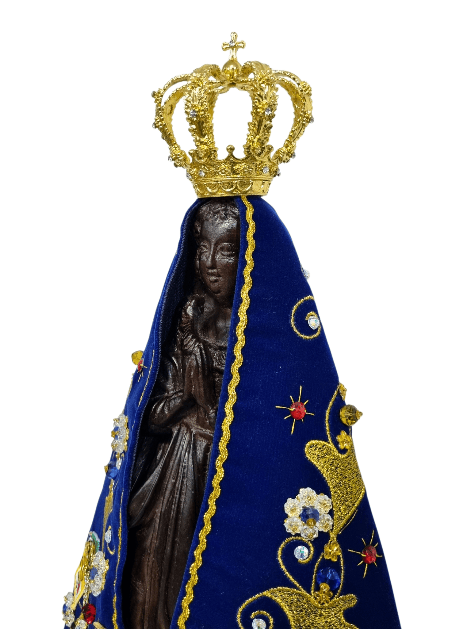 Imagem de Nossa Senhora Aparecida Fac-símile em Madeira Manto Oficial 45 cm-TerraCotta Arte Sacra