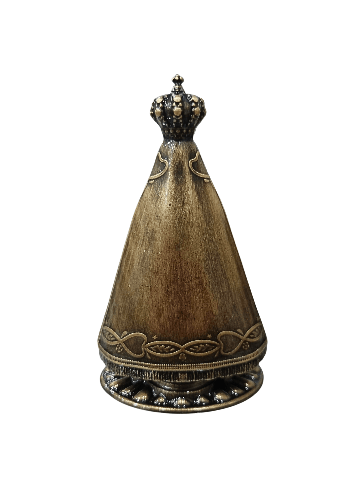 Imagem de Nossa Senhora Aparecida Metal Galvanizado Ouro Velho 10,5 cm-TerraCotta Arte Sacra