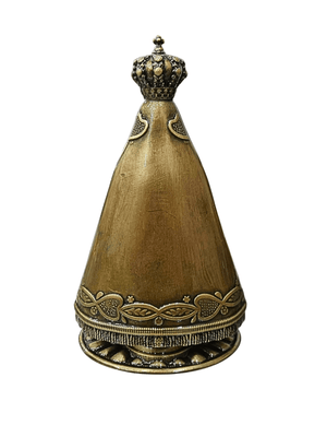 Imagem de Nossa Senhora Aparecida Metal Galvanizado Ouro Velho 17,5 cm-TerraCotta Arte Sacra