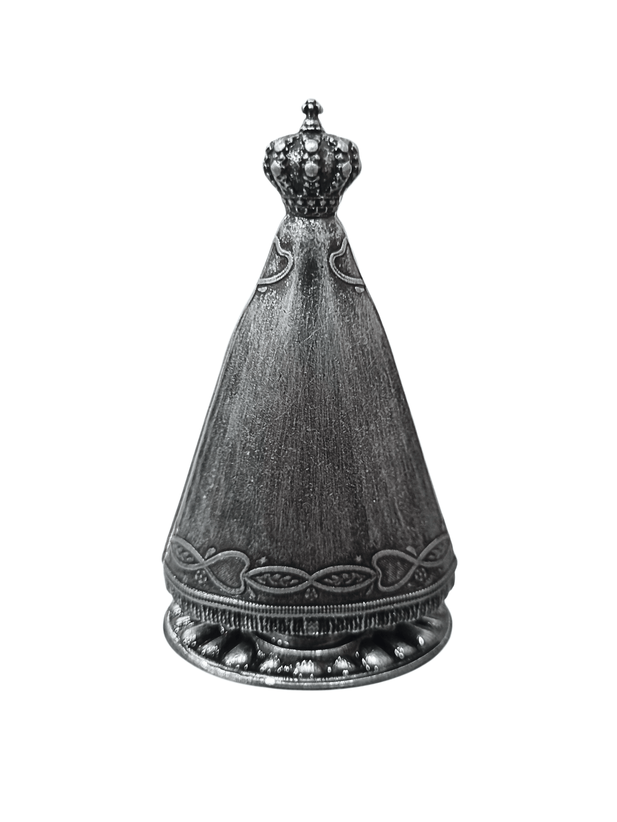 Imagem de Nossa Senhora Aparecida Metal Galvanizado Prata Velha 10,5 cm-TerraCotta Arte Sacra