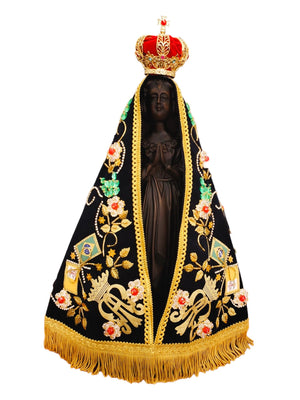 Imagem de Nossa Senhora Aparecida com Manto da Coroação 40 cm-TerraCotta Arte Sacra