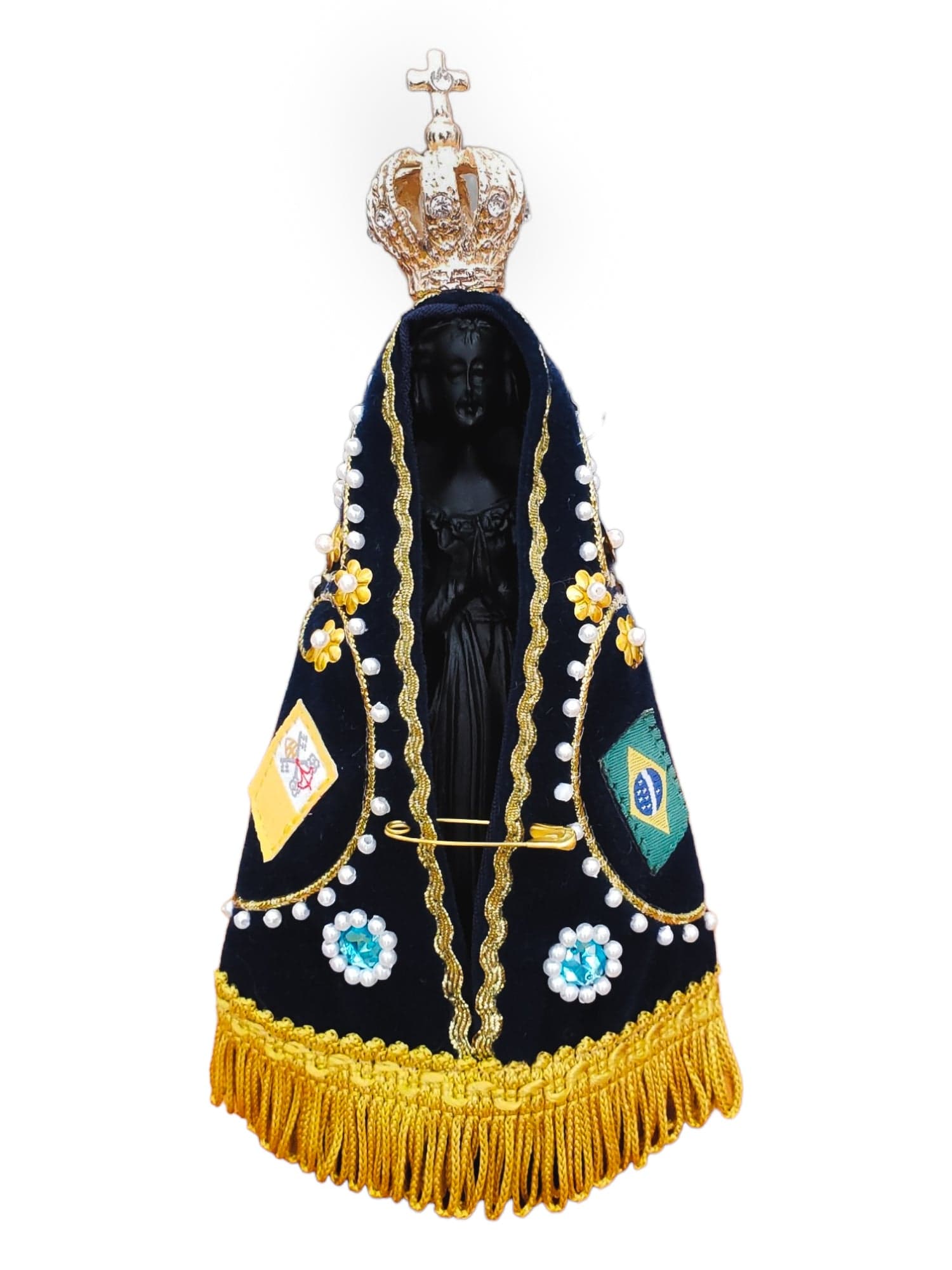 Imagem de Nossa Senhora Aparecida com Manto e Coroa 18 cm-TerraCotta Arte Sacra