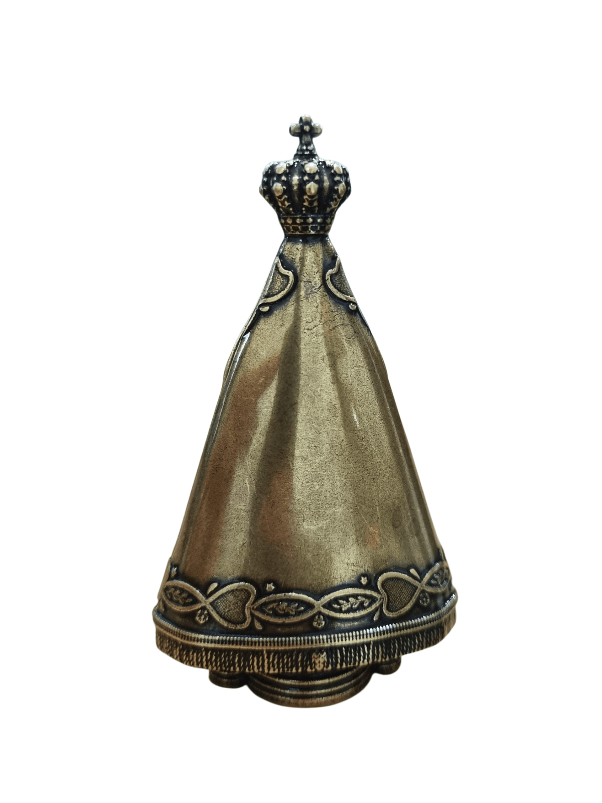 Imagem de Nossa Senhora Aparecida em Metal Ouro Velho 8,5 cm-TerraCotta Arte Sacra