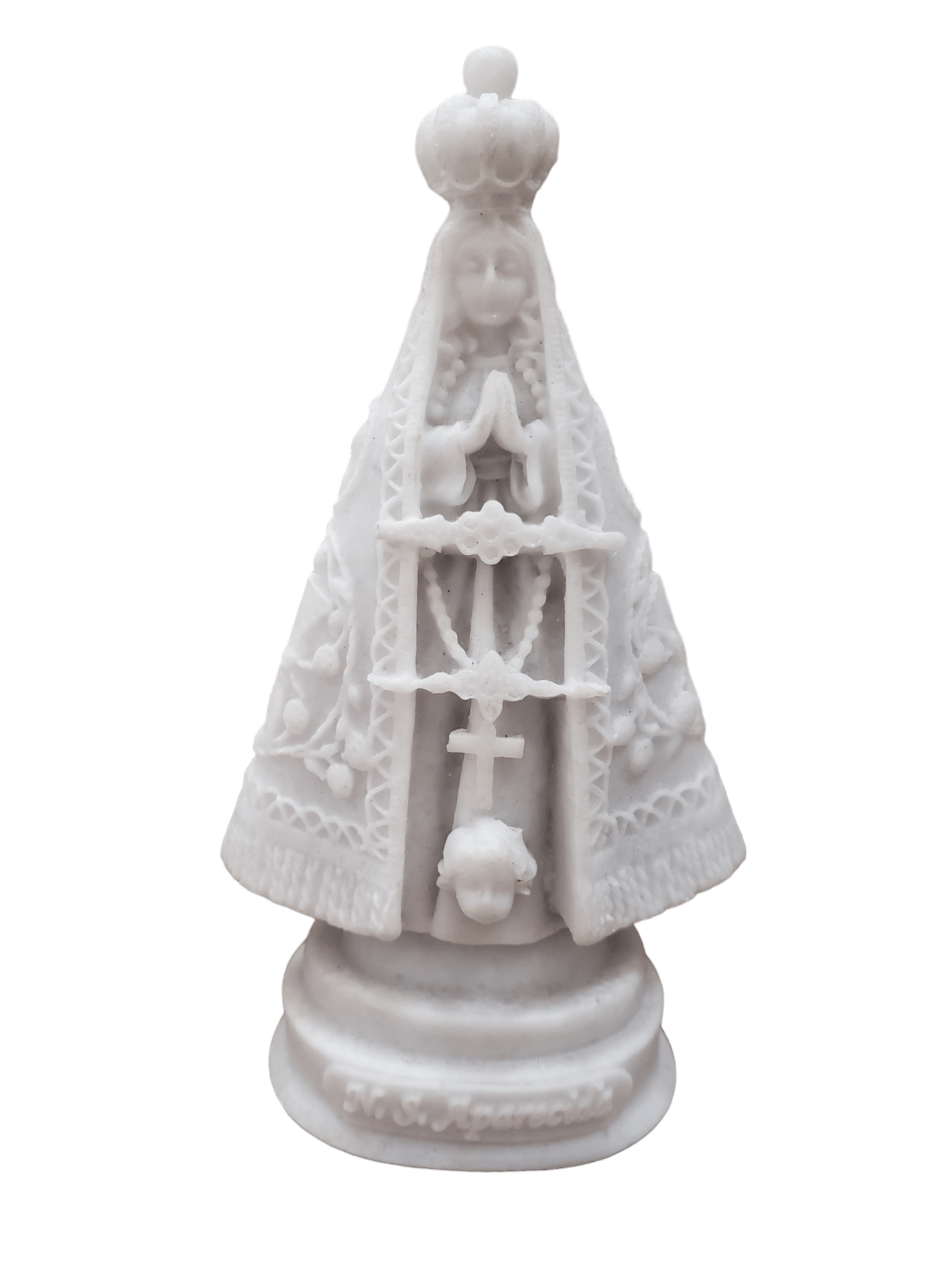Imagem de Nossa Senhora Aparecida em Pó de Mármore 12 cm-TerraCotta Arte Sacra