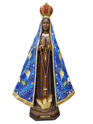 Imagem de Nossa Senhora Aparecida em Pó de Mármore Colorida 40 cm-TerraCotta Arte Sacra