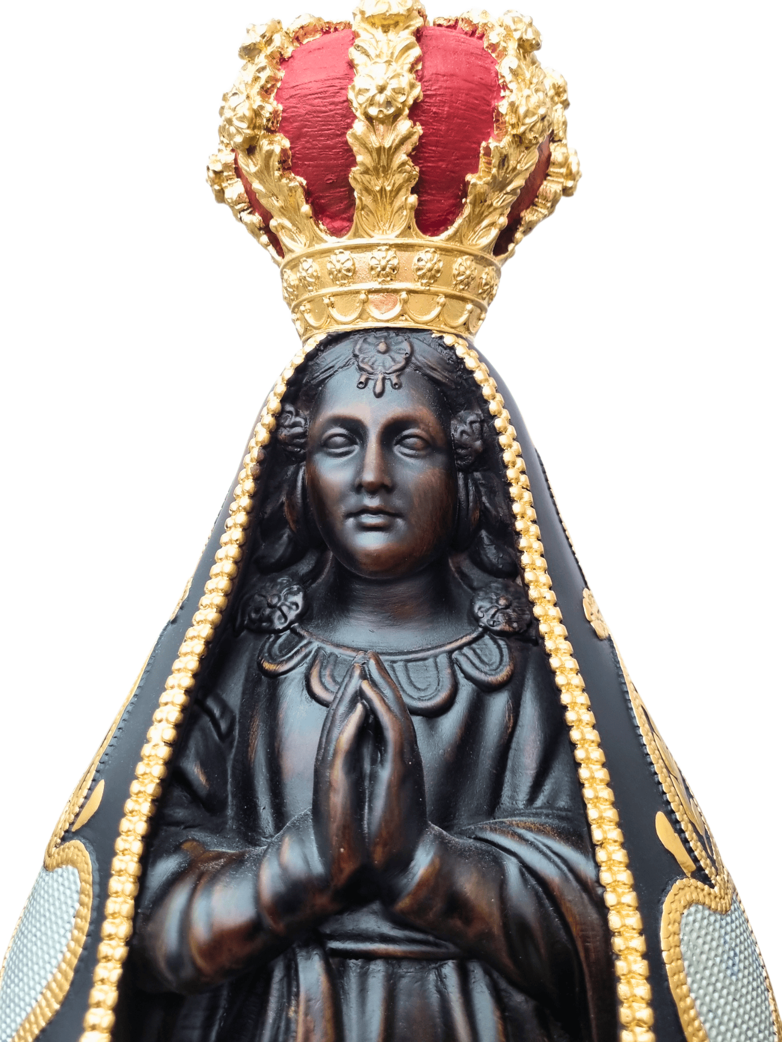 Imagem de Nossa Senhora Aparecida em Pó de Mármore Colorida 70 cm-TerraCotta Arte Sacra