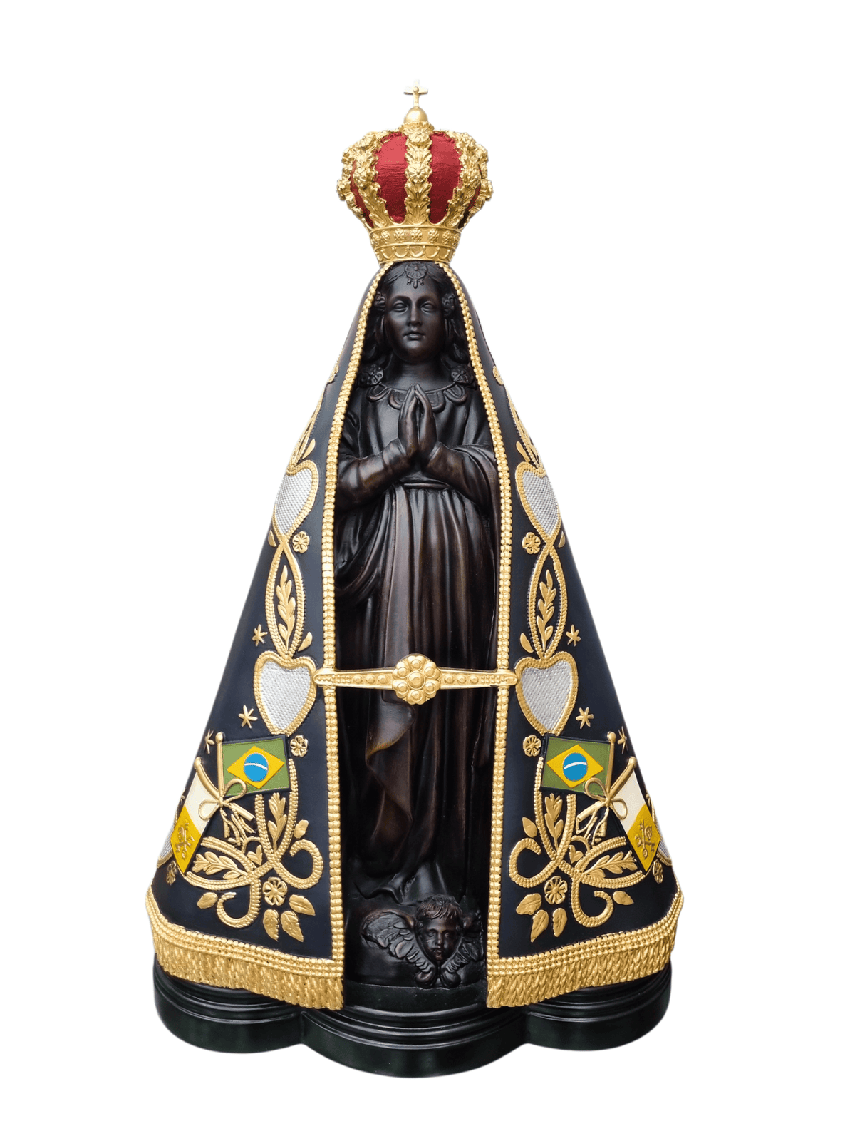 Imagem de Nossa Senhora Aparecida em Pó de Mármore Colorida 70 cm-TerraCotta Arte Sacra