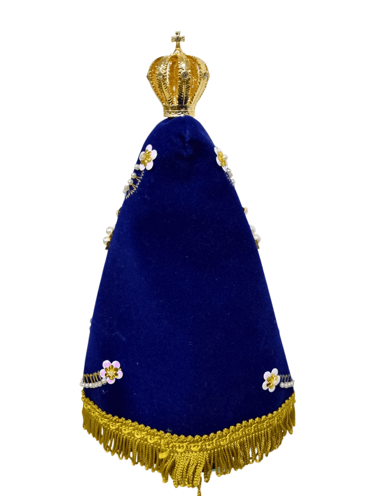 Imagem de Nossa Senhora Aparecida em Pó de Mármore Manto Arabesco Pérola 24 cm-TerraCotta Arte Sacra