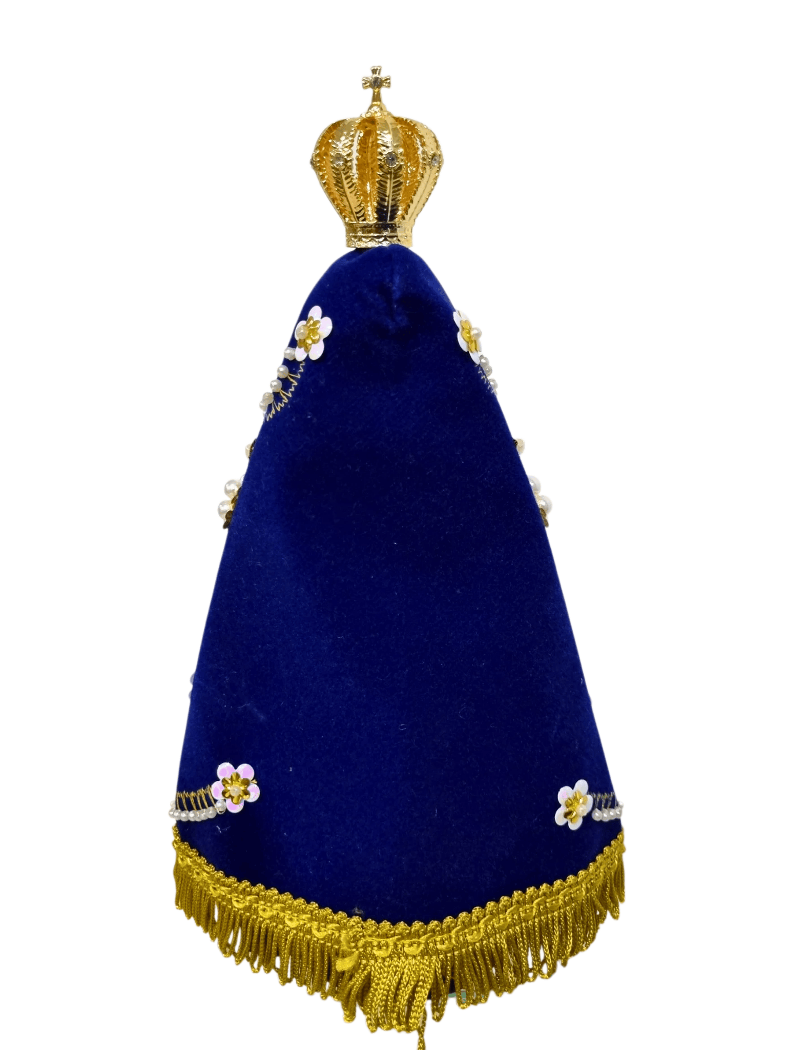 Imagem de Nossa Senhora Aparecida em Pó de Mármore Manto Arabesco Pérola 24 cm-TerraCotta Arte Sacra