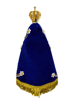 Imagem de Nossa Senhora Aparecida em Pó de Mármore Manto Arabesco Pérola 24 cm-TerraCotta Arte Sacra