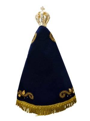 Imagem de Nossa Senhora Aparecida em Pó de Mármore Manto Flor Azul 30 cm-TerraCotta Arte Sacra