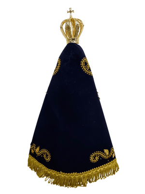 Imagem de Nossa Senhora Aparecida em Pó de Mármore Manto Flor Dourada 30 cm-TerraCotta Arte Sacra