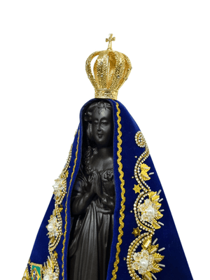 Imagem de Nossa Senhora Aparecida em Pó de Mármore Manto Luxo Pérola 41 cm-TerraCotta Arte Sacra