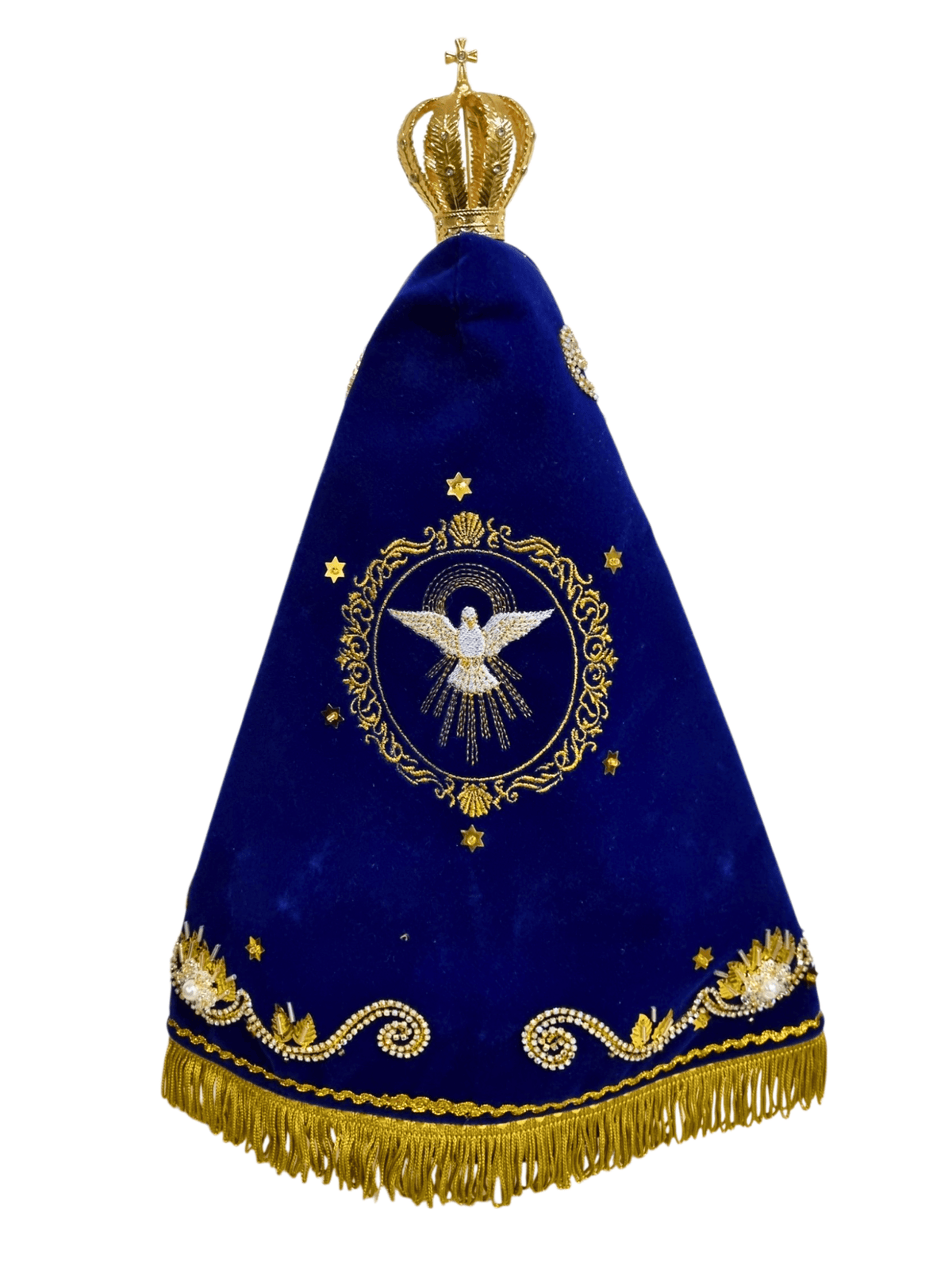 Imagem de Nossa Senhora Aparecida em Pó de Mármore Manto Luxo Pérola 41 cm-TerraCotta Arte Sacra