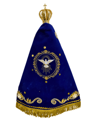 Imagem de Nossa Senhora Aparecida em Pó de Mármore Manto Luxo Pérola 41 cm-TerraCotta Arte Sacra