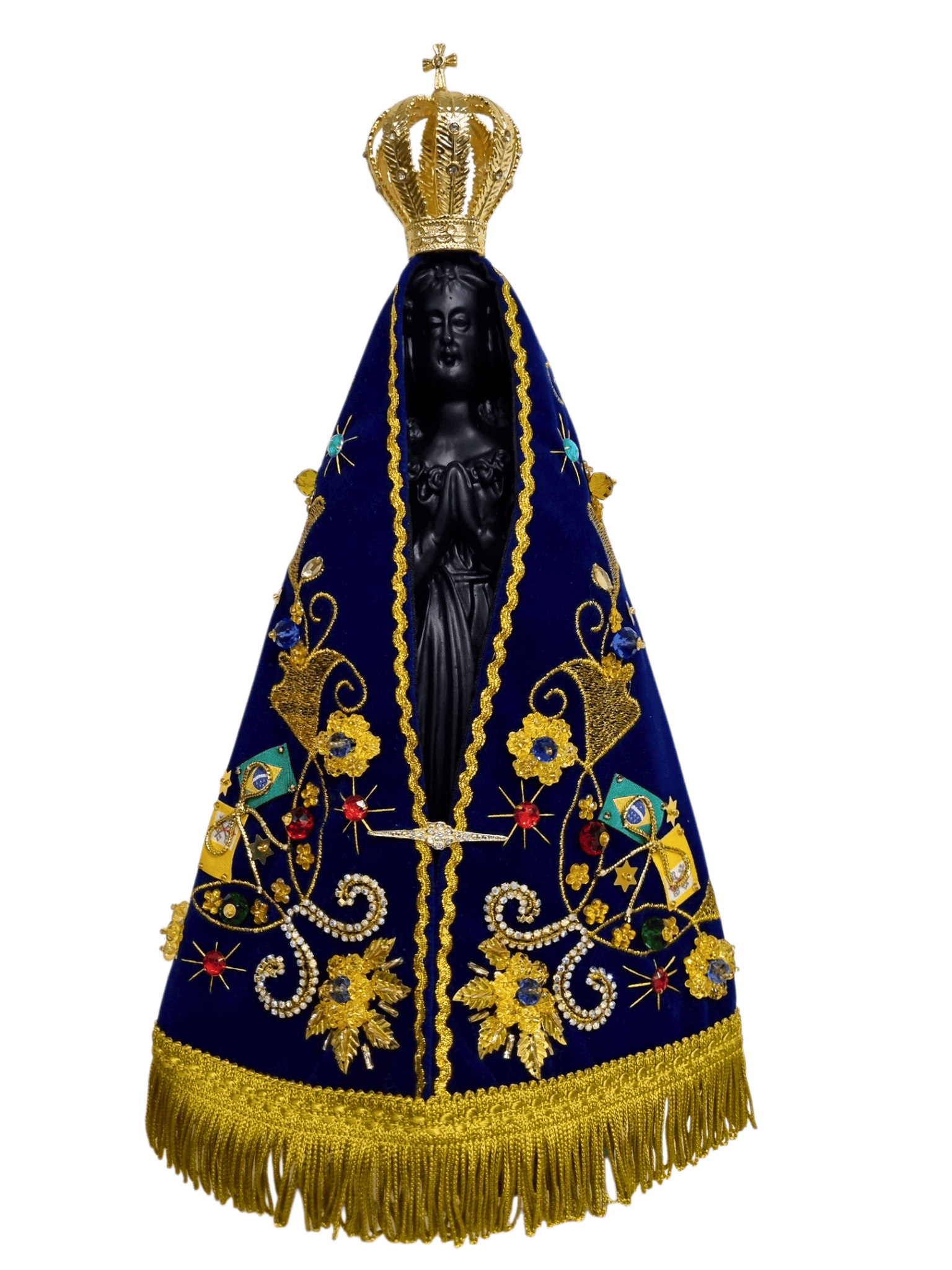Imagem de Nossa Senhora Aparecida em Pó de Mármore Manto Oficial 35 cm-TerraCotta Arte Sacra