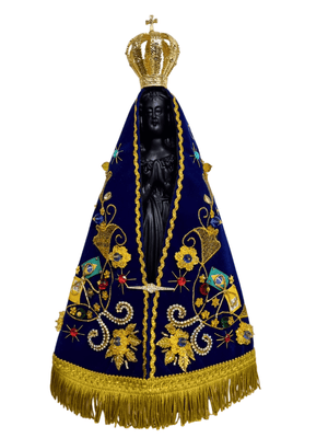 Imagem de Nossa Senhora Aparecida em Pó de Mármore Manto Oficial 35 cm-TerraCotta Arte Sacra