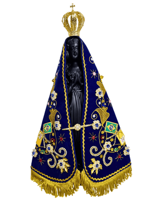 Imagem de Nossa Senhora Aparecida em Pó de Mármore Manto Oficial 41 cm-TerraCotta Arte Sacra