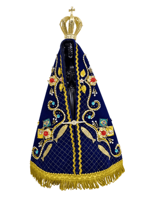 Imagem de Nossa Senhora Aparecida em Pó de Mármore Manto Pesca Milagrosa 30 cm-TerraCotta Arte Sacra