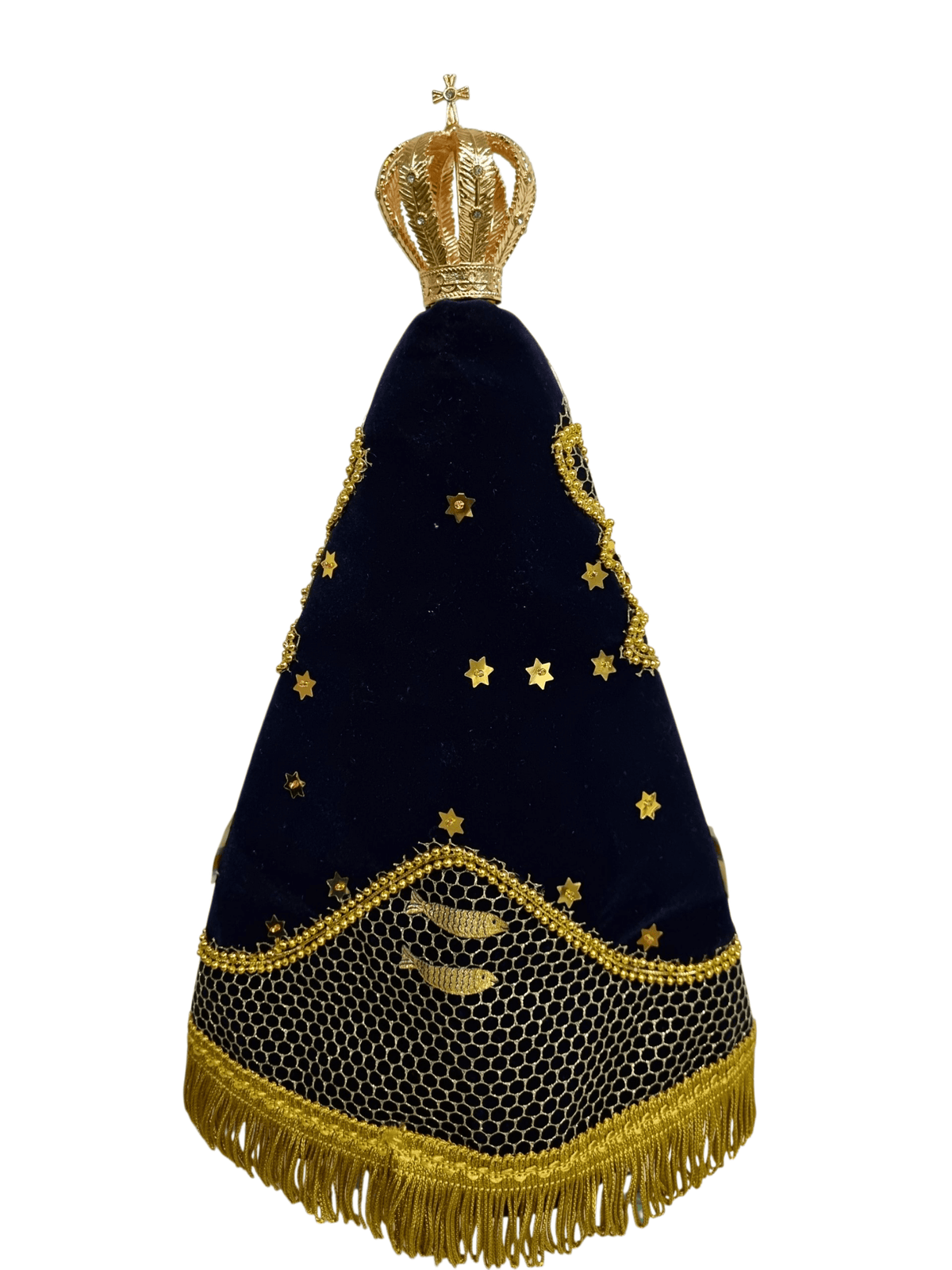 Imagem de Nossa Senhora Aparecida em Pó de Mármore Manto Pesca Milagrosa 35 cm-TerraCotta Arte Sacra