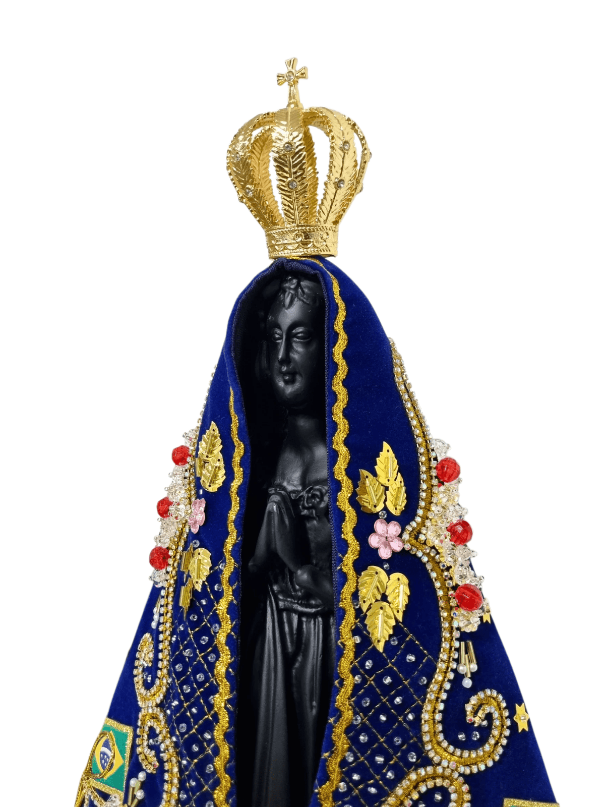 Imagem de Nossa Senhora Aparecida em Pó de Mármore Manto Pesca Milagrosa 41 cm-TerraCotta Arte Sacra