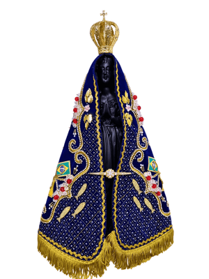Imagem de Nossa Senhora Aparecida em Pó de Mármore Manto Pesca Milagrosa 41 cm-TerraCotta Arte Sacra