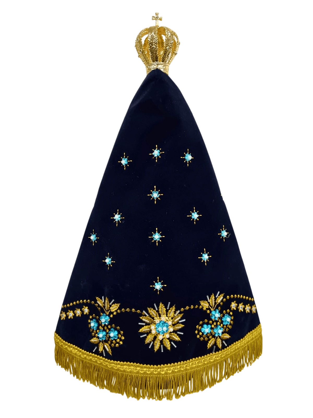 Imagem de Nossa Senhora Aparecida em Pó de Mármore Manto Resplendor Azul 41 cm-TerraCotta Arte Sacra