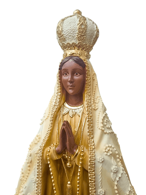 Imagem de Nossa Senhora Aparecida em Pó de Mármore Marfim 40 cm-TerraCotta Arte Sacra